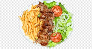 Platos Combinados Con Carne Con Patatas Y Ensalada