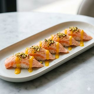 08.Salmon flambé 5  pezzi