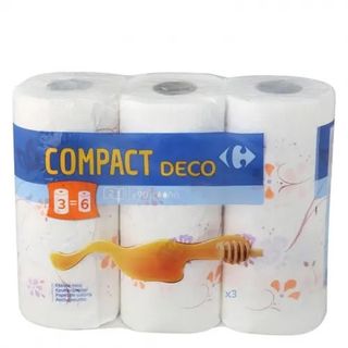 Papel De Cocina Decorado Doble Carrefour 3 Rollos.