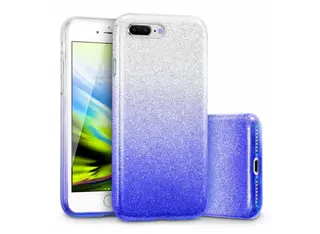 Силиконов калъф Shiny 3в1 брокатен - Samsung Galaxy J5, сребрист,син