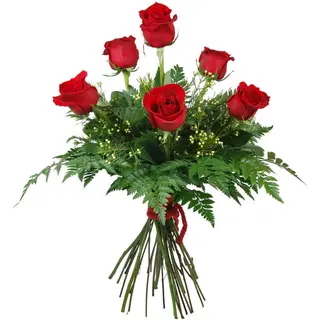 Ramo 6 rosas tallo mediano