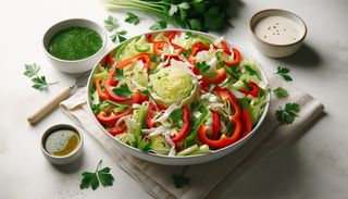 Salată de varză albă, apio și kapia