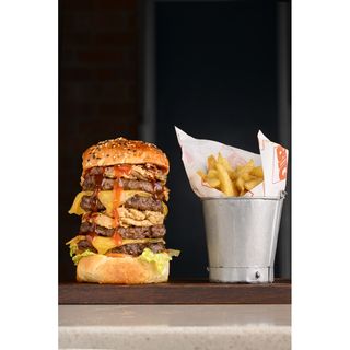 Double Cheese & Onion Ring Biggie Burger