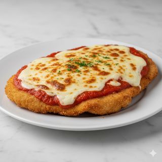 Milanesa Napolitana De Pollo con patatas fritas