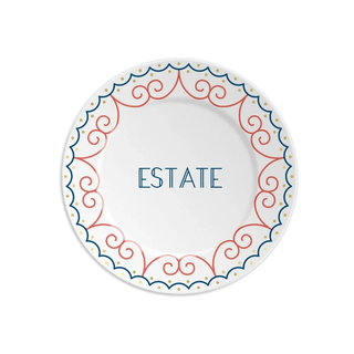ESTATE - Piatto in porcellana con scritta 16 cm