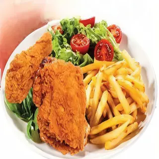 Medio Pollo Broaster con Ensalada