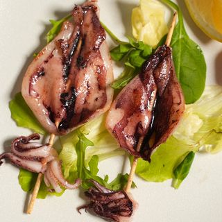 Teppanyaki kushikatsu ika