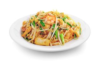 Spaghetti di riso con gamberi