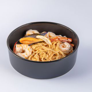 176. Gamberetti, bambù e funghi