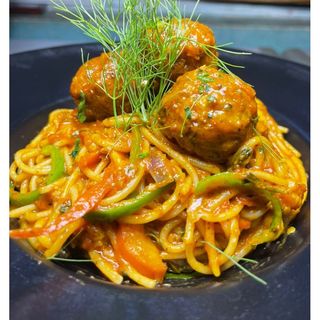 Spaghetti With Shrimps Balls