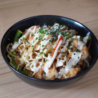 Wok langostinos al ajillo