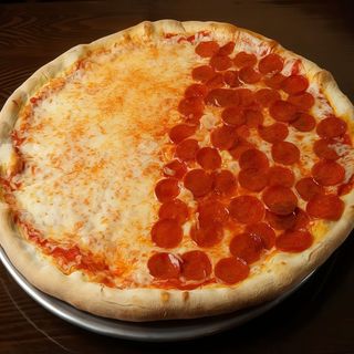 Pizza mitad y mitad (40 cm.)