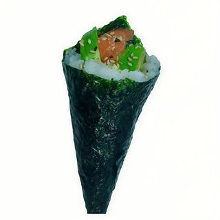 Temaki de salmón, aguacate y sésamo (1 pieza)