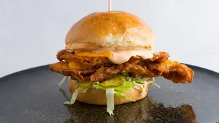 Double Fried Kuku Riku Burger