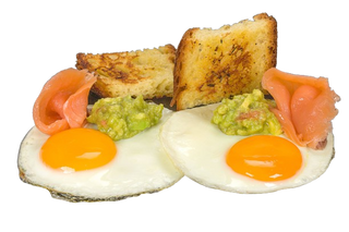 Брускети с гуакамоле и пушена сьомга