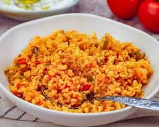 Porzione bulgur pilav bulgur bolitto
