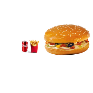 Pizza Burger Combo (2 Burgers + Coke + Fries)