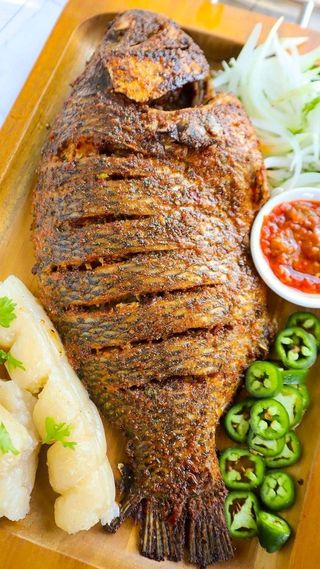 Grilled croaker fish/catfish