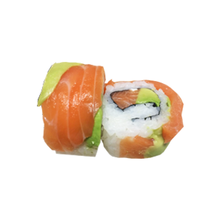 Uramaki Salmón, Wakame, Envuelto en Aguacate