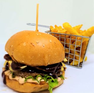 Barbecue burger + frites