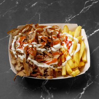 Pedrata Normal De Carne Con Patatas fritas