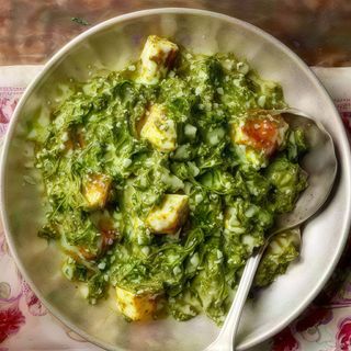 Paneer Palak/Espinacas Con Queso casero