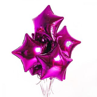 Set balonów - Gwiazdki ciemnoróżowe 5 szt.