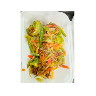 Bistec Saitan encebollado