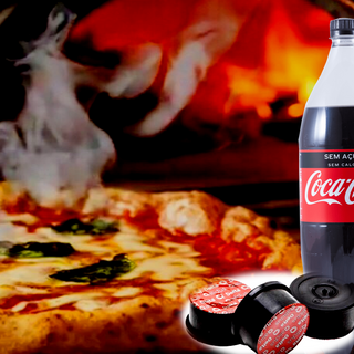 Pizza Familiar + 3 P Alho + Bebida 1,5lt + 3 Bolo Brigadeiro + 3 Delta Q