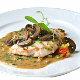 Élégance De Poulet Sauce Champignon