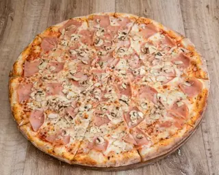 Pizza jamón y champiñon