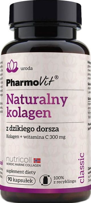 Kolagen z dzikiego dorsza 810mg i witamina C 90mg 90 kapsułek PharmoVit