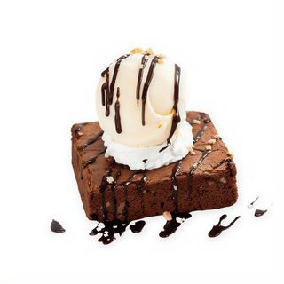 Browne de chocolate con helado de vainilla