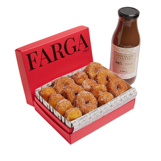 Buñuelos de Viento y Empordà con Chocolate a la Taza