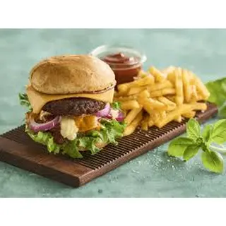 Veg. Burger & Chips