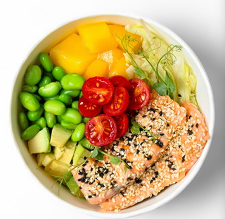 Quinoa con steak de salmón