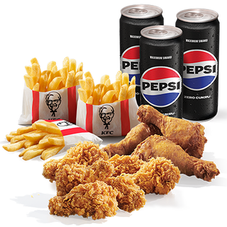 3x Nóżka Kentucky + 6x Hot Wings +  3x Frytki + 3x Puszka Pepsi Zero
