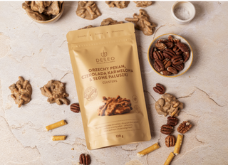 CHOCOLATE CLUSTERS Orzechy pekan - czekolada karmelowa Gold - słone paluszki