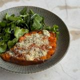  Sweet potato with gorgonzola and truffle oil