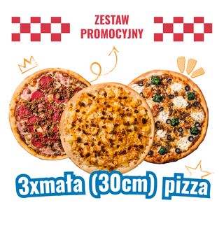 3 x mała(30cm) pizza.