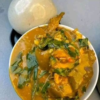 Delicious oha soup cooked with chicken 
