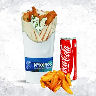 Menu Pita Grec Gyros Crispy  Poulet Pané 