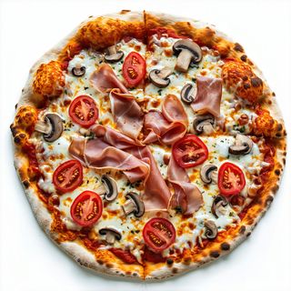 Pizza al prosciutto e funghi