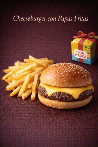 Cheeseburger con Papas Fritas