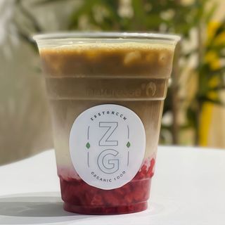 Iced matcha chocolate latte