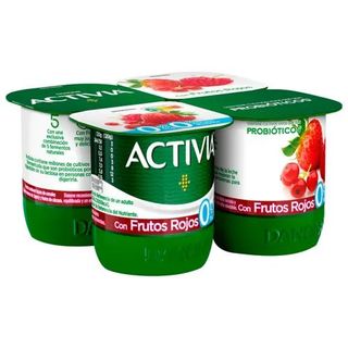 Yogur Bífidus Frutos Rojos Danone S/Gluten 4 Uds. de 120 Gr.