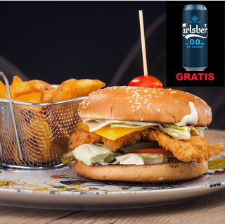 Burger Crispy + Bere Calsberg 0% CADOU!