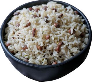 White Rice, Beans & Sauce