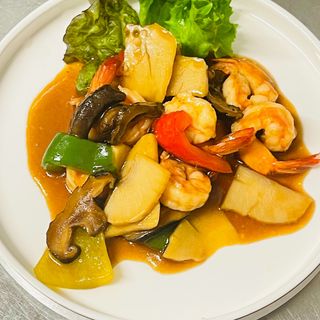 45B.Gamberi bambù e funghi