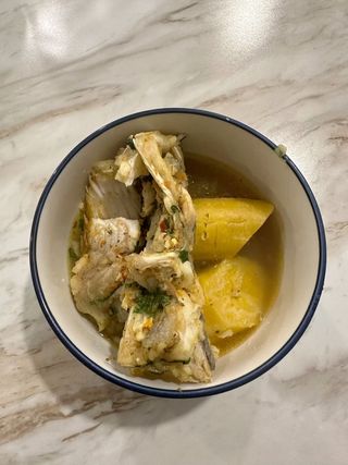 Catfish pepper soup and plantain